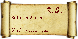 Kriston Simon névjegykártya